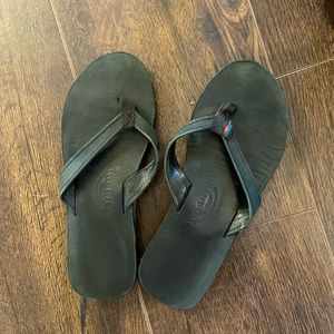 Authentic black rainbow sandals flip flops size 6.5